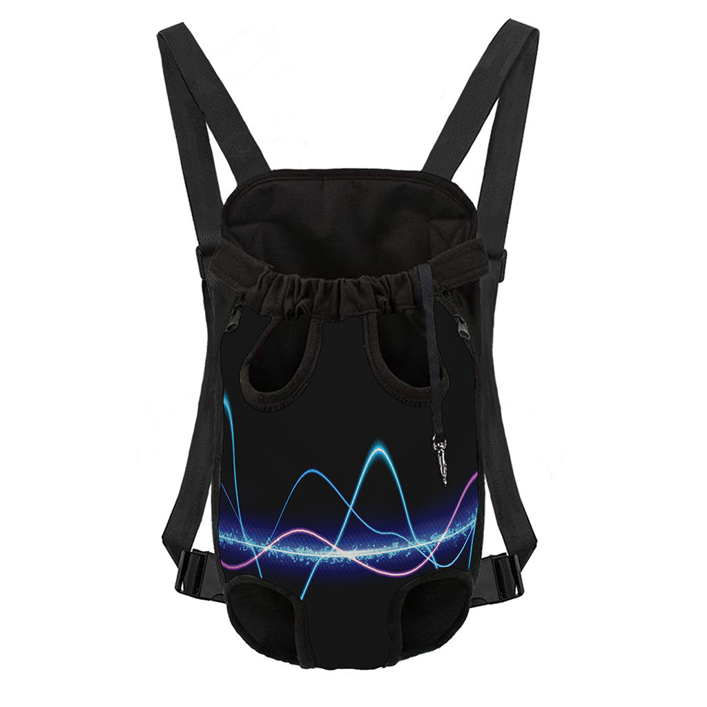 Pink And Teal Sound Wave Print Pet Carrier Backpack