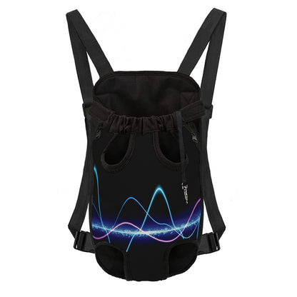 Pink And Teal Sound Wave Print Pet Carrier Backpack