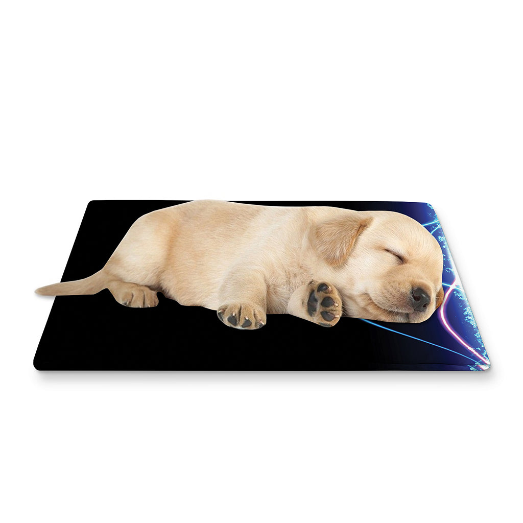 Pink And Teal Sound Wave Print Pet Cooling Mat Cover