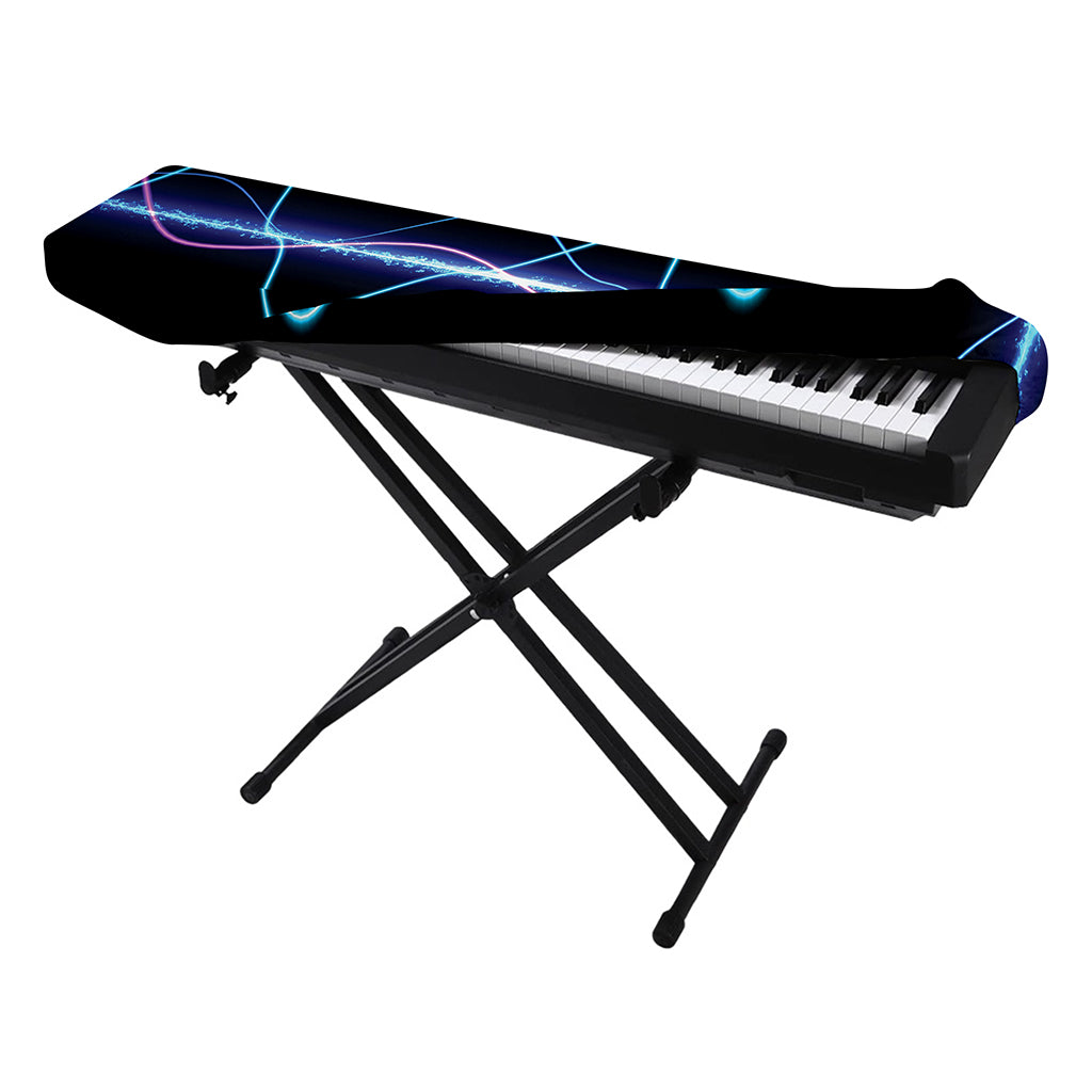 Pink And Teal Sound Wave Print Piano Keyboard Cover