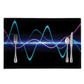 Pink And Teal Sound Wave Print Placemat