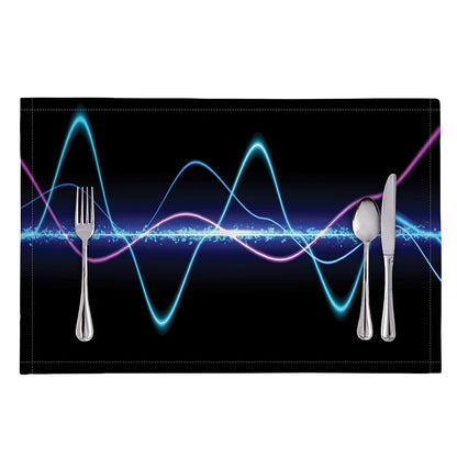 Pink And Teal Sound Wave Print Placemat