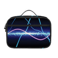 Pink And Teal Sound Wave Print Portable Lunch Bag
