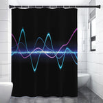 Pink And Teal Sound Wave Print Premium Shower Curtain