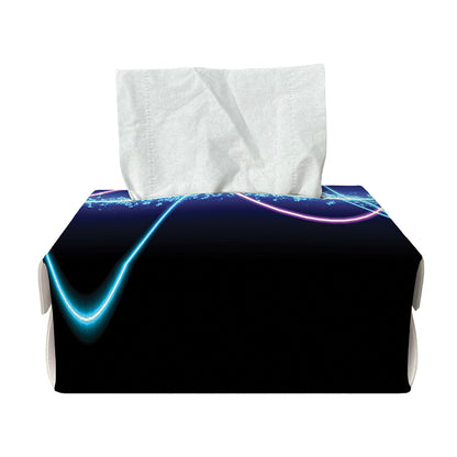 Pink And Teal Sound Wave Print Rectangle Tissue Box Cover