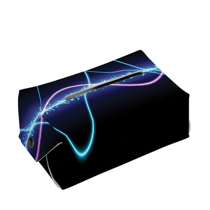 Pink And Teal Sound Wave Print Rectangle Tissue Box Cover