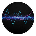 Pink And Teal Sound Wave Print Round Blanket