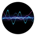 Pink And Teal Sound Wave Print Round Floor Mat