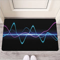 Pink And Teal Sound Wave Print Rubber Doormat