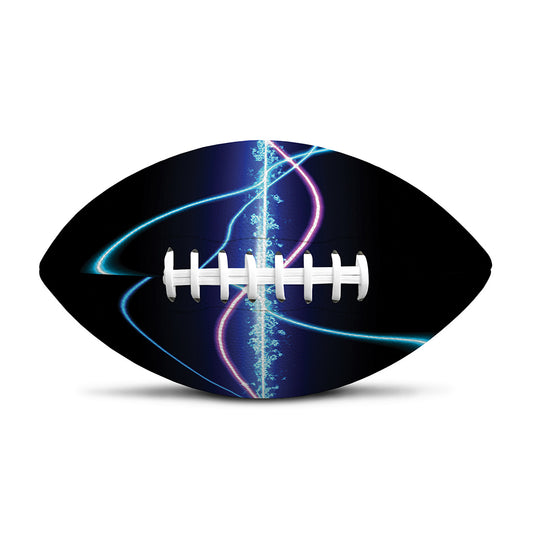 Pink And Teal Sound Wave Print Rugby Ball