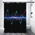 Pink And Teal Sound Wave Print Shower Curtain