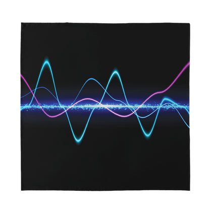 Pink And Teal Sound Wave Print Silk Bandana