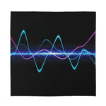 Pink And Teal Sound Wave Print Silk Bandana