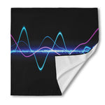 Pink And Teal Sound Wave Print Silk Bandana