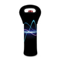 Pink And Teal Sound Wave Print Single Neoprene Wine Tote