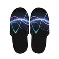 Pink And Teal Sound Wave Print Slippers