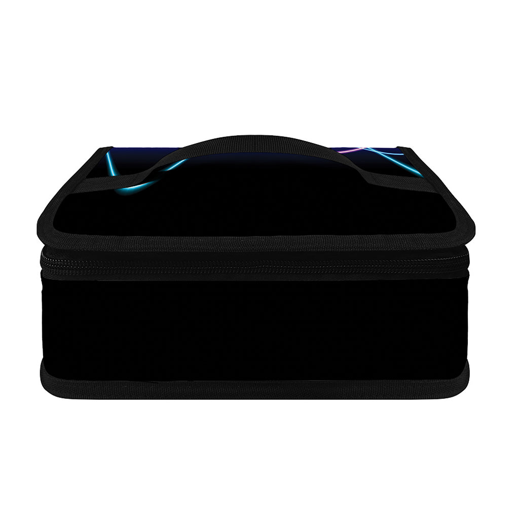 Pink And Teal Sound Wave Print Small Lunch Bag