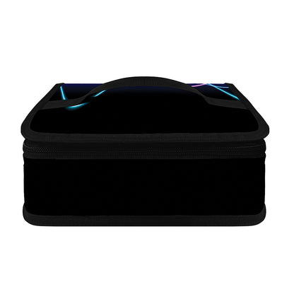 Pink And Teal Sound Wave Print Small Lunch Bag