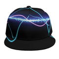Pink And Teal Sound Wave Print Snapback Cap
