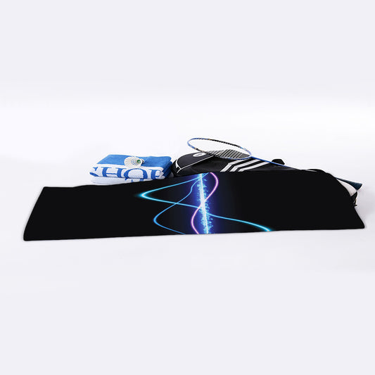 Pink And Teal Sound Wave Print Sports Towel