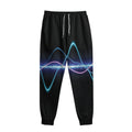 Pink And Teal Sound Wave Print Sweatpants