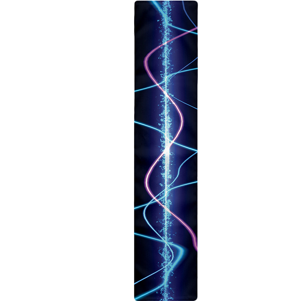 Pink And Teal Sound Wave Print Table Runner