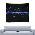 Pink And Teal Sound Wave Print Tapestry