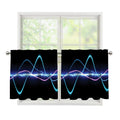 Pink And Teal Sound Wave Print Tier Curtains