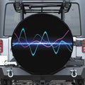 Pink And Teal Sound Wave Print Tire Cover