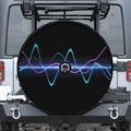 Pink And Teal Sound Wave Print Tire Cover With Camera Hole
