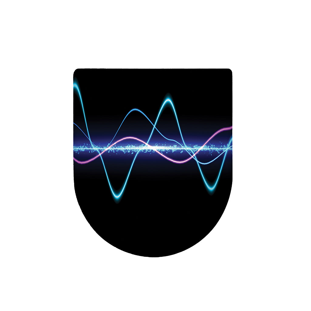 Pink And Teal Sound Wave Print Toilet Lid Cover