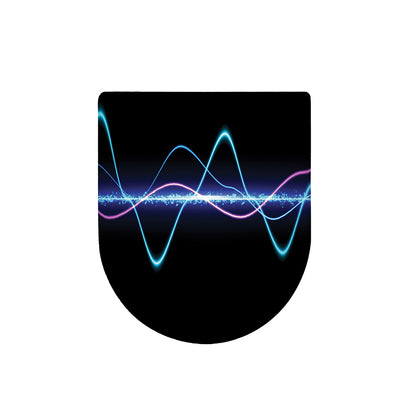 Pink And Teal Sound Wave Print Toilet Lid Cover