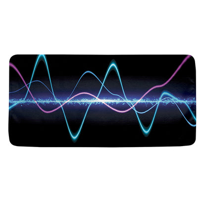 Pink And Teal Sound Wave Print Towel