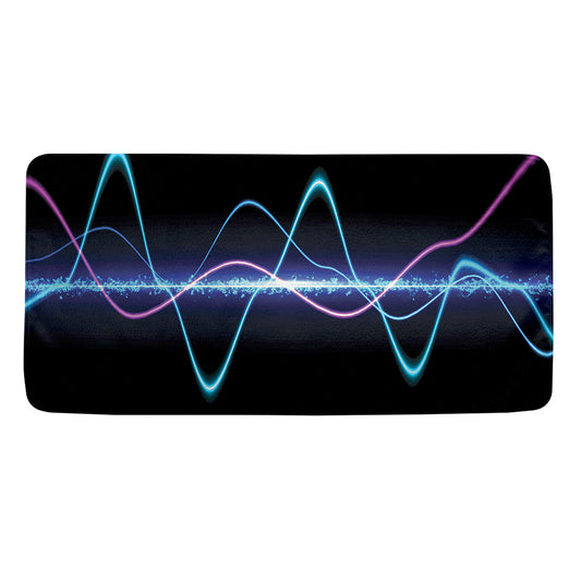 Pink And Teal Sound Wave Print Towel