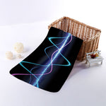 Pink And Teal Sound Wave Print Towel