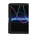 Pink And Teal Sound Wave Print Trifold Wallet