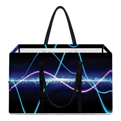Pink And Teal Sound Wave Print Utility Tote Bag