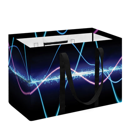 Pink And Teal Sound Wave Print Utility Tote Bag