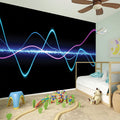Pink And Teal Sound Wave Print Wall Sticker
