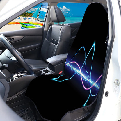 Pink And Teal Sound Wave Print Waterproof Car Seat Cover
