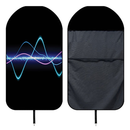 Pink And Teal Sound Wave Print Waterproof Car Seat Cover