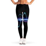 Pink And Teal Sound Wave Print Women's Leggings
