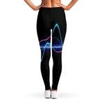 Pink And Teal Sound Wave Print Women's Leggings