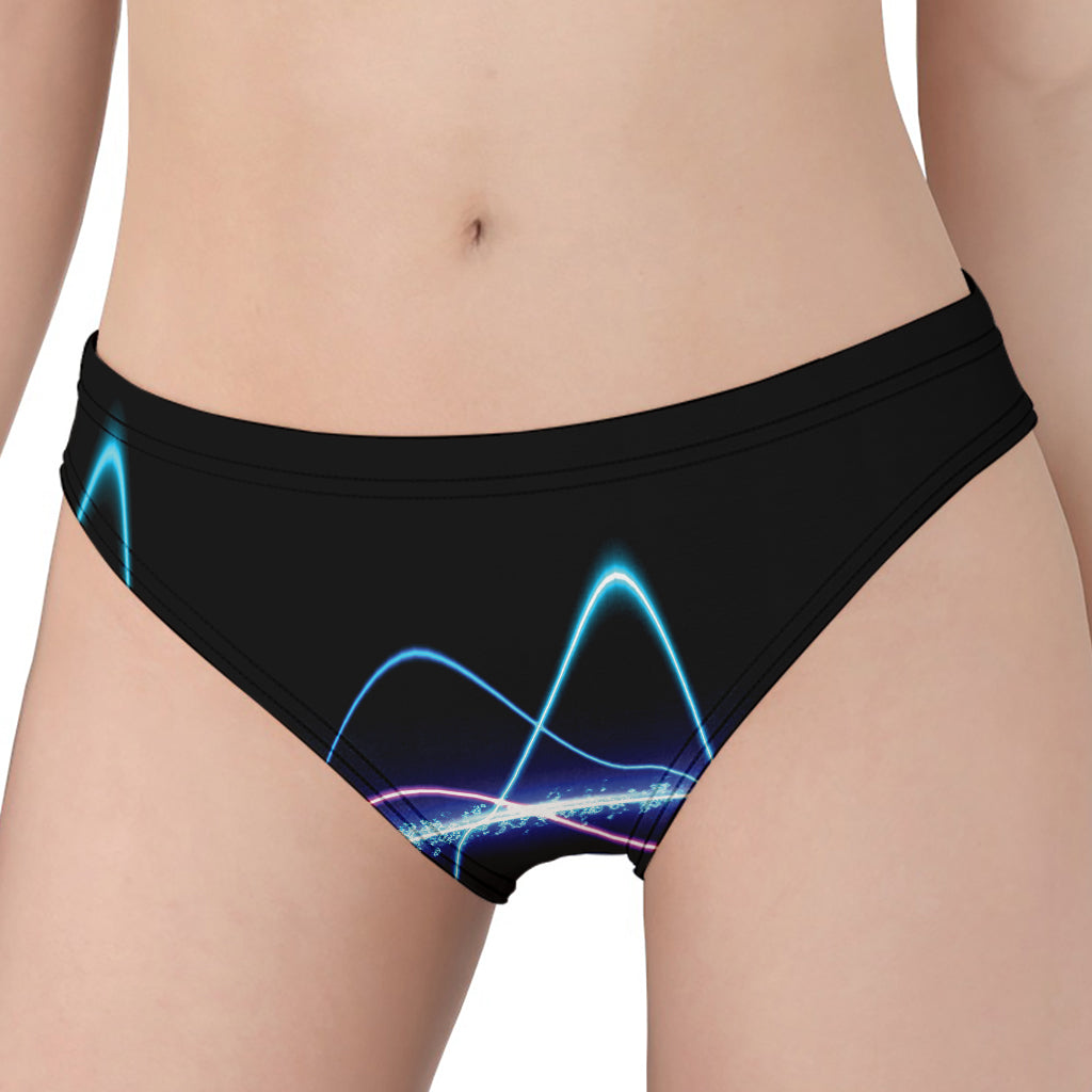 Pink And Teal Sound Wave Print Women's Panties