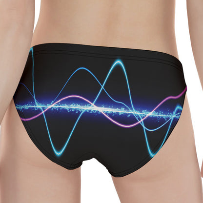 Pink And Teal Sound Wave Print Women's Panties