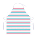 Pink And Teal Striped Pattern Print Adjustable Apron