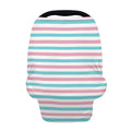 Pink And Teal Striped Pattern Print Baby Seat Cover