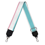 Pink And Teal Striped Pattern Print Bag Strap