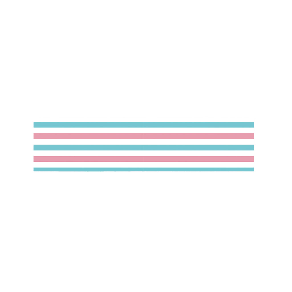Pink And Teal Striped Pattern Print Bed Runner