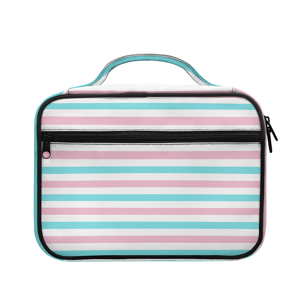 Pink And Teal Striped Pattern Print Briefcase Bible Bag